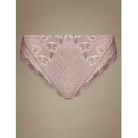 M&S Collection Floral Embroidered High Leg Knickers