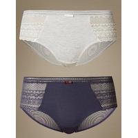 M&S Collection 2 Pack Modal Blend Lace Shorts