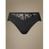 M&S Collection Floral Embroidered High Leg Knickers