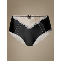 M&S Collection Sheen & Lace High Rise Brazilian Full Briefs