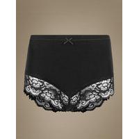 ms collection isabella cotton blend high waist brazilian knickers