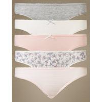 M&S Collection 5 Pack Cotton Rich Bikini Knickers