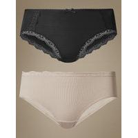 ms collection 2 pack lace trim midi knickers