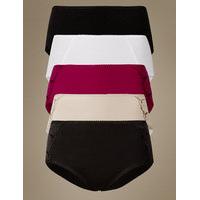 M&S Collection 5 Pack Cotton Rich Midi Knickers