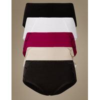 ms collection 5 pack cotton rich midi knickers