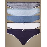 ms collection 5 pack cotton rich bikini knickers