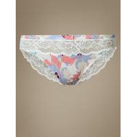 M&S Collection Lace & Print Brazilian Knickers