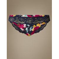 M&S Collection Lace & Print Brazilian Knickers