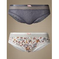 ms collection 2 pack printed brazilian knickers