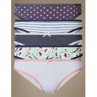 ms collection 5 pack pure cotton bikini knickers