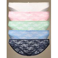 M&S Collection 5 Pack All Over Lace Bikini Knickers