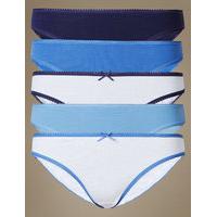 M&S Collection 5 Pack Pure Cotton Bikini Knickers