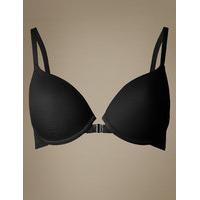 ms collection front fastening padded plunge t shirt bra aa d