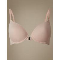 ms collection front fastening padded plunge t shirt bra aa d