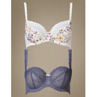 M&S Collection 2 Pack Non-Padded Full Cup Bra A-DD