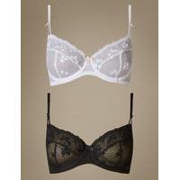 ms collection 2 pack embroidered non padded balcony bra a e