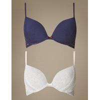 M&S Collection 2 Pack Modal Blend Padded Plunge Bras