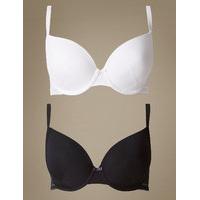 M&S Collection 2 Pack Modal Blend Padded Plunge Bra DD-GG