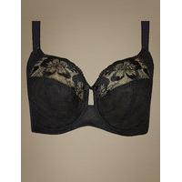 ms collection embroidered non padded full cup bra dd h