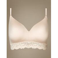 ms collection lace trim padded full cup t shirt bra aa e