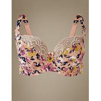 M&S Collection Floral Print Non-Padded Balcony Bra DD-GG