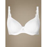 ms collection vintage lace padded full cup t shirt bra a e