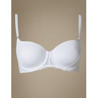 M&S Collection Floral Lace Padded Balcony T-Shirt Bra A-E