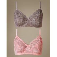 M&S Collection 2 Pack Isabella Lace Full Cup Bra A-DD