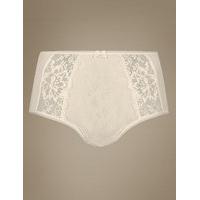 ms collection jacquard lace high rise full briefs