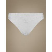 M&S Collection Jacquard & Lace Trim High Leg Knickers