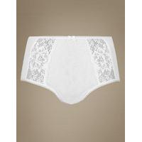 M&S Collection Jacquard Lace High Rise Full Briefs