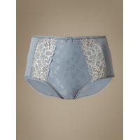 ms collection jacquard lace high rise full briefs