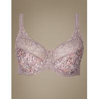 M&S Collection Jacquard Print Underwired Non-Padded Full Cup Bra DD-H