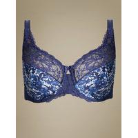 ms collection jacquard print underwired non padded full cup bra dd h