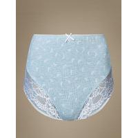 ms collection cotton rich lace high rise full briefs