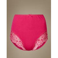 M&S Collection Cotton Rich Lace Cuffed Full Briefs