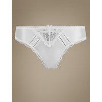 M&S Collection Sheen & Lace Low Rise Brazilian Knickers