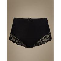 M&S Collection Cotton Rich Lace Cuffed Full Briefs