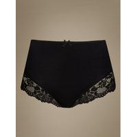 ms collection cotton rich lace cuffed full briefs