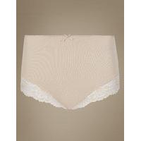 M&S Collection Cotton Rich Lace Cuffed Full Briefs