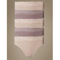 M&S Collection 5 Pack Low Rise Thongs with New & Improved Fabric