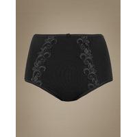 M&S Collection Cotton Rich Embroidered High Rise Full Briefs