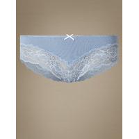 M&S Collection Isabella Grown on Lace Marl Brazilian Knickers