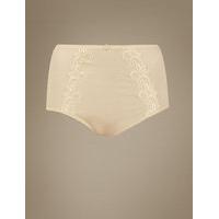 M&S Collection Cotton Rich Embroidered High Rise Full Briefs