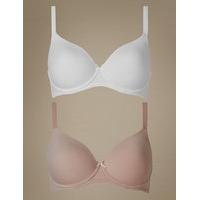 M&S Collection 2 Pack Padded Underwired Full Cup T-Shirt Bras