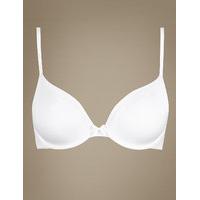 M&S Collection Sumptuously Soft Striped Ultimate Comfort Padded Plunge T-Shirt Bra A-DD