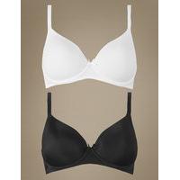 M&S Collection 2 Pack Padded Underwired Full Cup T-Shirt Bras