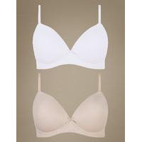 M&S Collection 2 Pack Non-Wired Full Cup T-Shirt Bras AA-E