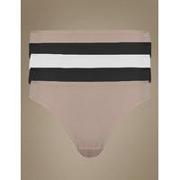 M&S Collection 5 Pack No VPL Microfibre Low Rise Thongs