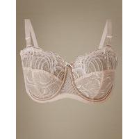 ms collection luxury embroidered non padded strapless bra dd g